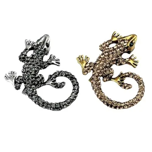 Produktbild: Yardenfun 2St Gecko-Brosche Anstecknadel mit Tiermotiv Kleidungszubehör Schmuck Broschen Stift Cardigan-Broschen Kleidungsbrosche girsch girlh brooch pin Mantelbrosche Brustnadel