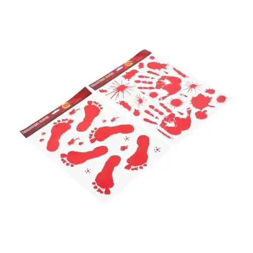Produktbild: Yardenfun 2 Blätter Halloween-Fensteraufkleber blutige Handabdruckaufkleber gruselige Bodenhaftung Halloween Fensterdeko halloween fensterbilder Fensteraufkleber mit Blut blutige Aufkleber