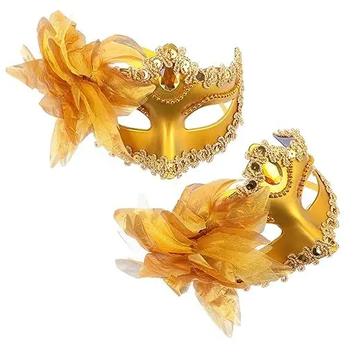 Produktbild: Yardenfun 2 Stück Lilienmaske Zarte Maskerademaske Maskerade Blumenmaske Blumenmaske Für Maskenball Maske Karnevalsmaske Partymaske Blumen Halbmaske Blumen Gesichtsmaske
