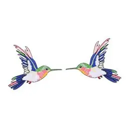 Produktbild: Yardenfun 2 Stücke Vogel Aufkleber Kolibri Tiere Kleidung Stoff Liefert Applikationen Tier Vögel DIY Kleidung Dekorative Tasche Auf Für Aufnäher Bestickt Nähen Hüte Applique Eisen Patch