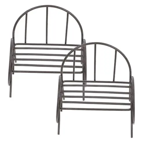 Produktbild: Yardenfun 2st Mikro-landschaftsstuhl Mini-parkbank Spielhaus Mini-gartenbank Mini- -Requisite Puppenhausmöbel Puppenhausdekoration Hausgerät Mini-gartenparkbank Eisen Black