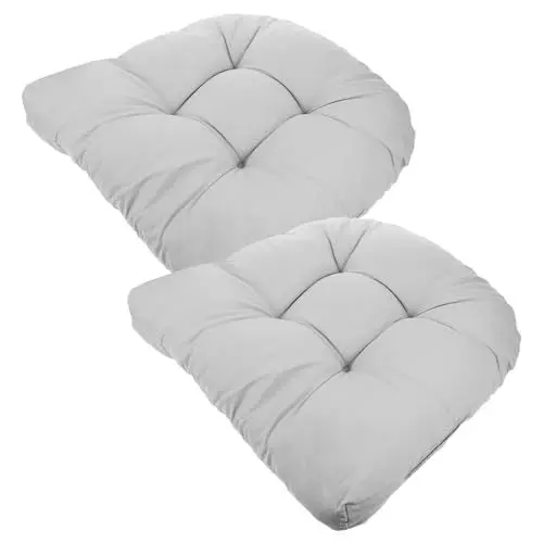 Produktbild: Yardenfun 2 Stück Sitzkissen Aus Korbgeflecht Für Den Außenbereich Ersatz Für Gartenstühle Weiche Outdoor-Kissen Abnehmbarer Bezug Für Einfache Reinigung