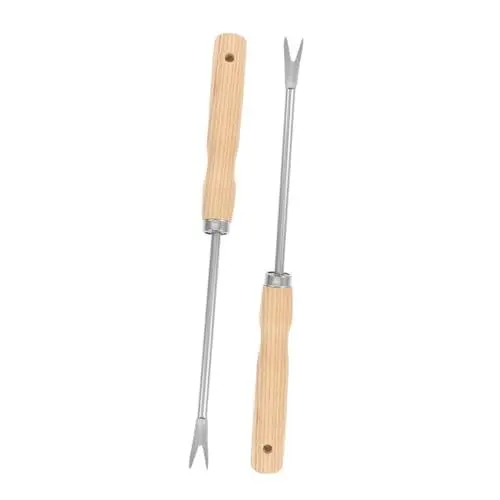 Produktbild: Yardenfun 2st Wurzelpflücker Aus Holz Unkrautjätgerät Für Den Garten Unkrautentferner Handgerät Zum Unkrautjäten Unkrautstecher Für Den Garten Gartenhandwerkzeuge Gärtnerhand Wieder Hölzern