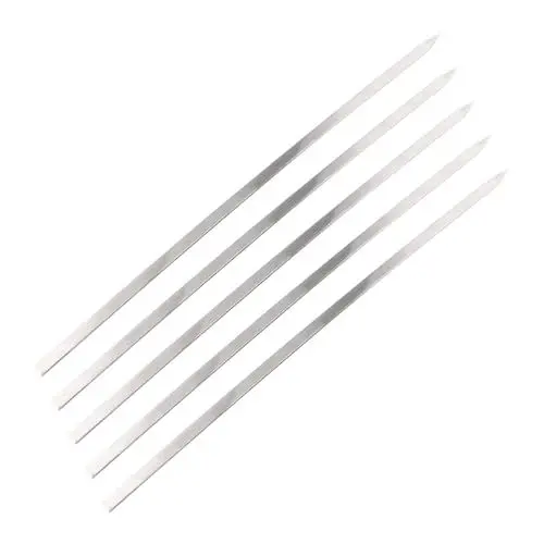 Produktbild: Yardenfun 5 Stk Grillschild grillspieß grill spieße Schaschlikspieße verbrühschutz praktische Spieße grill sticks rostfreie Spieße praktische Fleischspieße Rostfreier Stahl Silver