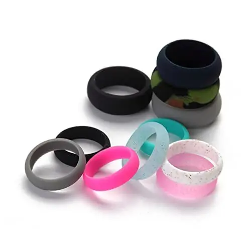 Produktbild: Yardenfun 5er-pack Modische Silikon-fingerringe Für Damen Und Herren Dehnbare Eheringe Set Für Alltägliche Anlässe Zufällige Farbe