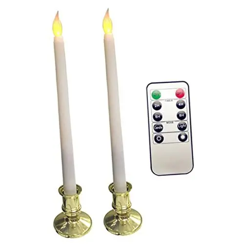 Produktbild: Yardenfun Flammenlose Kerzenlichter Mit Fernbedienung Adventskerzen 6er-set Mit Elektrischem Sockel Für Weihnachtsdekoration