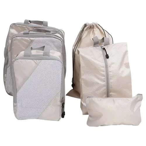 Produktbild: Yardenfun 6stücke Kompressionspackwürfel Reise Verpackungswürfel Gepäck Organizer Packwürfel Für Koffer Mit Polyester Material Für Kleidung Und Toilettensachen