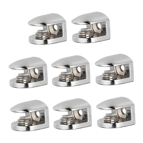 Produktbild: Yardenfun Glasklemmen Aus Zinklegierung Verstellbare Glashalterung für 6–8 Mm Dicke Stark Hitzebeständig 8 Stück