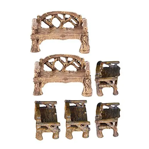Produktbild: Yardenfun Dekoration 1 Set Accessoires Zuhause Kind Figuren Kit Zimmer Foto Landschaft DIY Miniatur Spielzeug Bank Dorf Ornament Puppe Ornamente Für Garten Liefert Modell Welt