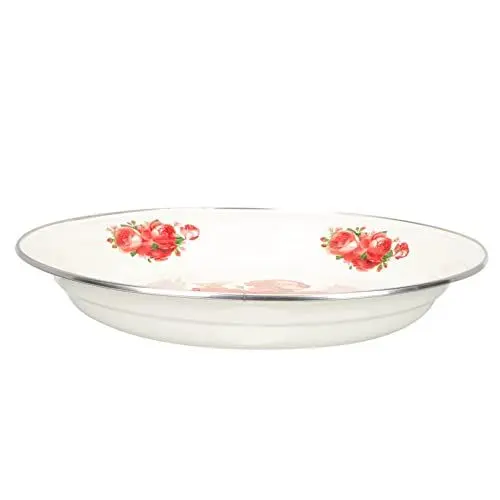 Produktbild: Yardenfun Emailleschale Essteller Aus Emaille - Geschirr Retro-Emailleplatte Salatteller Servierplatte Serviertablett Tee Set Baby Keksplatte