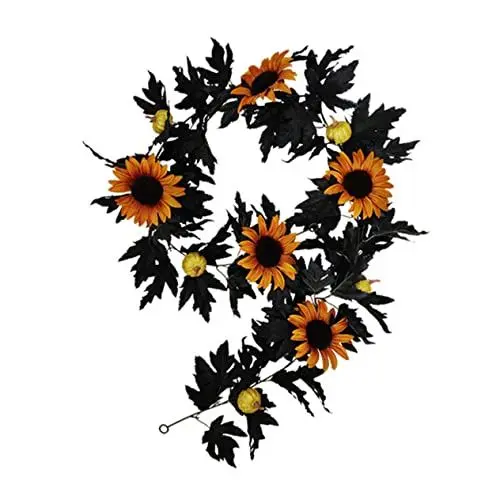 Produktbild: Yardenfun Rattan Maple Leaf Sonnenblumen Kürbis Wandbehang Dekorative Verzierung Für Home Und Party Dekorationen