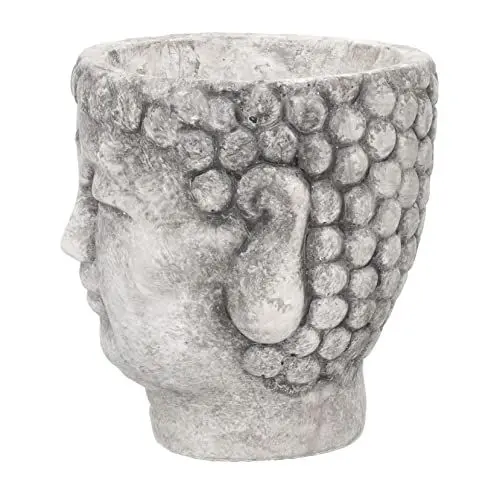 Produktbild: Yardenfun Buddha Kopf Pflanztopf Aus Zement Kreativer Übertopf für Sukkulenten und Blumen Dekorative Buddha Statue für Garten und Balkon Vintage Buddha Gartenfigur