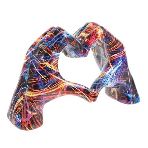 Produktbild: Yardenfun Hand Gesture Statue Abstract Deko Figur mit Herzform für Wohnzimmer Büro und Schlafzimmer Kreative Finger Geste Statue Moderne Kunstdekoration