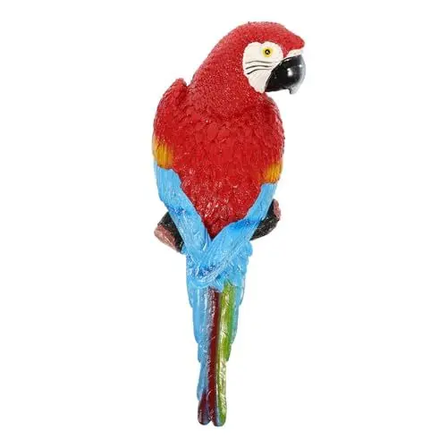 Produktbild: Yardenfun Papageien Wanddekoration Kleine Papageienverzierung Papageienbaum Anhänger Baumlandschaft Kunstharz Papageienhof Szenendekoration Papageienbaum Loch Statue Kunstharz