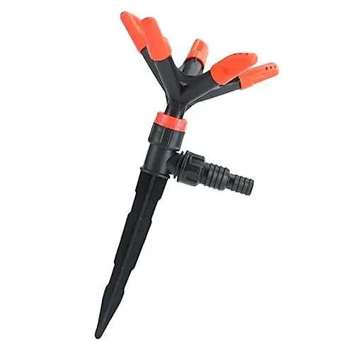 Produktbild: Yardenfun Rasensprenger Garten Sprinkleranlage Verstellbarer Sprinkler Automatischer Wassersprinkler Sprinkler Für Rasen 360 Drehbarer Sprinkler Stativ Sprinkler Draussen Plastik Orange