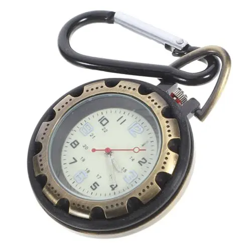 Produktbild: Yardenfun Schnallenuhr Wandergürtel Herrenuhr Herren-Wanderuhr Drehuhren Für Herren Übungsuhren Taschenuhr Mit Karabinerhaken Mini-Bergsteigeruhr Edelstahl Glattes Haar