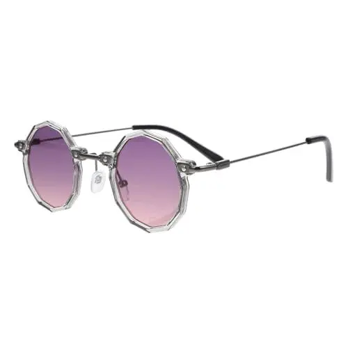 Produktbild: Yardenfun Spitze Runde Sonnenbrille Hitzewellen-sonnenbrille Damensonnenbrille Mit Kleinem Gestell Strandsonnenbrille Stylische Sonnenbrille Für Damen Espejuelos Para Mujer Violett Metall