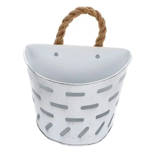 Produktbild: Yardenfun Zaunpflanzgefäße für Pflanzen im Freien Hanging Basket blumenampeln blumenrankgitter Balkon verkleidung Balcony Pot Wandpflanzer Deckpflanzer für Geländer Hanfseil Weiß
