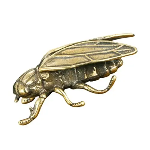 Produktbild: Yardenfun Exquisite Wohnkultur Vintage Messing Zikaden Statue Einzigartige Wort Modelle Für Büro