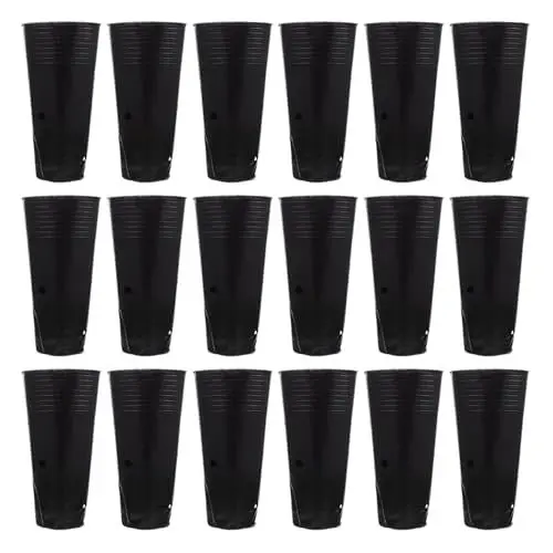 Produktbild: Yardwe 100 Stück Baumsetzlings-Töpfe Blumentopf Hoch Anzuchttöpfe Hochtopf Starter Töpfe mit Drainagelöchern 10 x 23 cm (Rund)