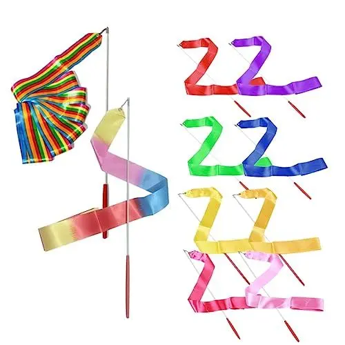 Produktbild: Yardwe 10St Kunst-Streamer gymnastikband Turnen zubehör Körperliche Funktionen Vigor Gymnastikzubehör luftschlangen Gymnastik-Streamer rhythmisches Band Haupt Schleife Requisiten Kind