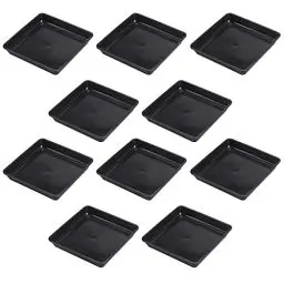 Produktbild: Yardwe 10 STÜCKE Quadrat Pflanze Untersetzer für Blumentöpfe aus Kunststoff Untertassen für töpfe Pflanzen Untersetzer für Halten Wasser Tropfen 15 x 15 x 2,8 cm (Schwarz)
