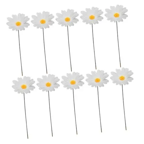 Produktbild: Yardwe 10 Stück Garten Gänseblümchen Karte Gartenarbeit Dekorative Bodeneinsätze Gänseblümchen Pfähle Gartendekoration Für Draußen Kleine Gartenpfähle Garten Pfähle