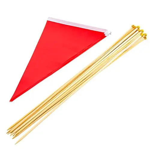 Produktbild: Yardwe 10 Stück Markierungsfahnen Dreieckige Markierungsfahnen Wimpel Steckfahne Kleine Rote Fahnen Hoffahnen Unsichtbare Zaunfahnen Für Karneval Indoor-Outdoor-Events Partydekoration