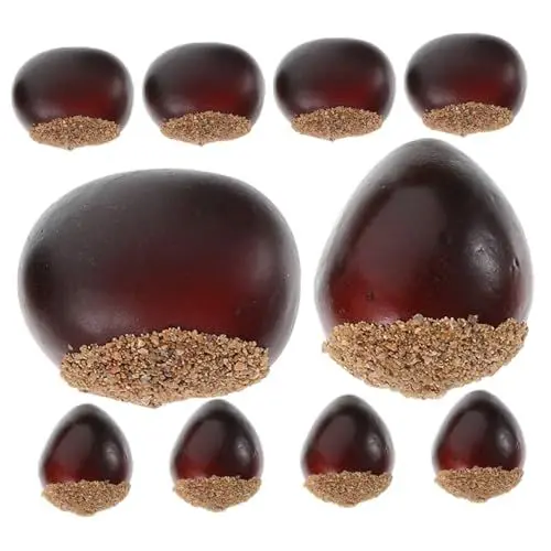 Produktbild: Yardwe 10 Stück Simulierte Kastanien Künstliche Nüsse Zur Dekoration Basteln Sie Künstliche Nüsse Künstliche Kastanien Kunstnüsse Zum Basteln Kastanien-Modell Hochdruck-polyethylen