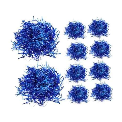 Produktbild: Yardwe 10st Cheerleader-blumenball Cheerleader-pom Jubelzubehör Cheerleader-Hand Pompon Aus Metallfolie Pompons Für Cheerleading Klöppel Krachmacher Cheerleader-Requisiten Blue PVC
