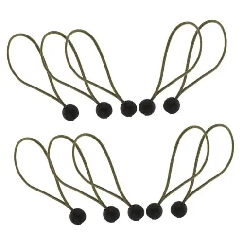 Produktbild: Yardwe 10st Elastisches Kugelkopfseil Bungee-Gurte Hochleistungs-Bungee-bälle Bungee-seile Mit Ball Universelle Bungee-zurrgurte Kleine Bungee-seile Bungee-Ball Planengurte Olive Green Pp