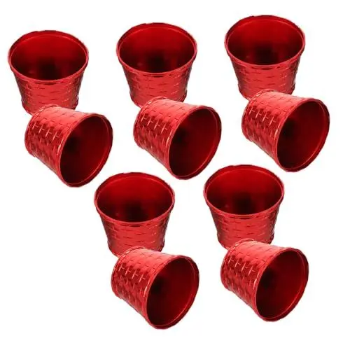 Produktbild: Yardwe 10st Weihnachtsbaumtopf Weihnachtsbaum Halterung Künstlicher Christbaumständer Tisch-christbaumständer Weihnachtsbaum Behälter Weihnachtsbaumhalsband Urlaub Baumständer Plastik Rot