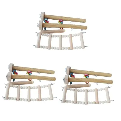 Produktbild: Yardwe 12 STK Papageienzubehör Papageienleiterschaukel Vogelspielzeug knete Spielzeug knetspielzeug Spielset aus Holz Spielzeuge Vogelschaukelleiter Vogel Holzleiter Backenzahn Holzrahmen