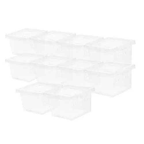 Produktbild: Yardwe 12st Futterbox Für Reptilien Haustier Tiere Gehege Für Stabheuschrecken Fisch Tragbarer Schlangenkäfig Premium-Cricket-Keeper Terrarium Vogelspinnengehege Dinosaurier Plastik Weiß