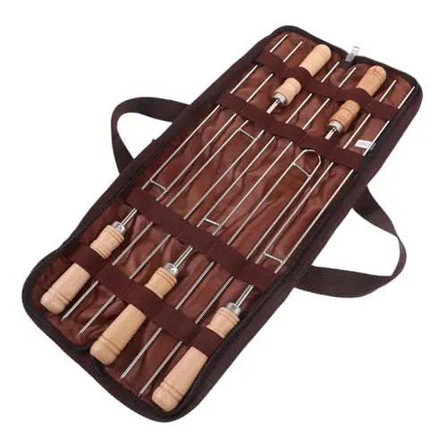 Produktbild: Yardwe 15 Stk Grill Bratgabel dönergrill grillspieße spieße grill Camping-Grill Hähnchen grillen Grillstäbchen Bratstangen eben Metall Fleischgabel Grillgabel einstellen Edelstahl