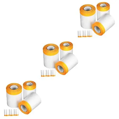 Produktbild: Yardwe 18 Rollen transparente Abdeckfolie abdeckendes Stoffband Abdeckfolien folie für möbel selbstklebendes Abdeckpapier Abdeckpapierbänder malen Klebeband Sprühfarbe