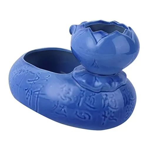 Produktbild: Yardwe Retro Keramik-tränke Für Katzen Leiser Wasserbrunnen Für Haustiere Automatischer Spender Lotusform