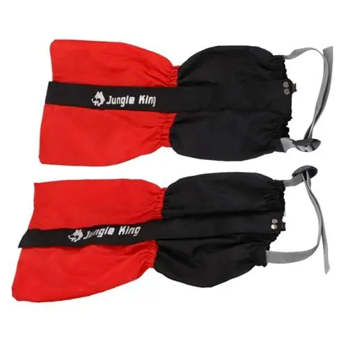 Produktbild: Yardwe 1 Paar Beinsätze Leichte Gamaschen Schneegamaschen wasserdichte Beingamaschen Gamaschen Zum Skifahren Wanderfußabdeckungen wasserdichte Kinder-Schneestiefel Rot Polyester