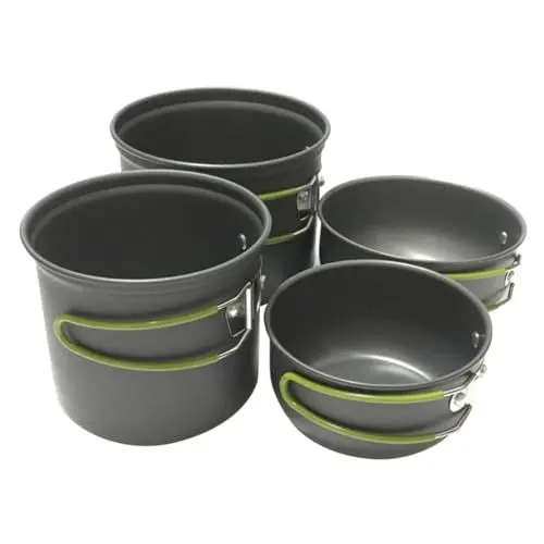 Produktbild: Yardwe 2-3 Person Camping Kochgeschirr Set Outdoor Mit Tragbare Topf Aluminium Legierung Nicht-stick Utensilien Sicher &