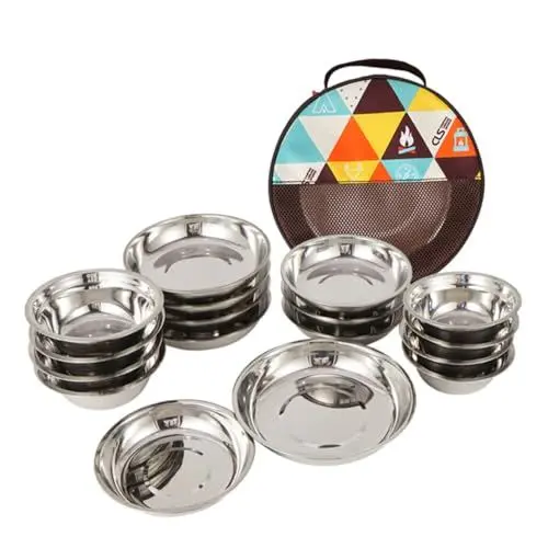 Produktbild: Yardwe 1 Satz Campingutensilien Tragbarer Kochherd Essteller Am Lagerfeuer Dip-Sauce-Becher Campinggeschirr Kleine Soßenbecher Reiserucksack Grill-Set Rostfreier Stahl Werkzeug Reisen