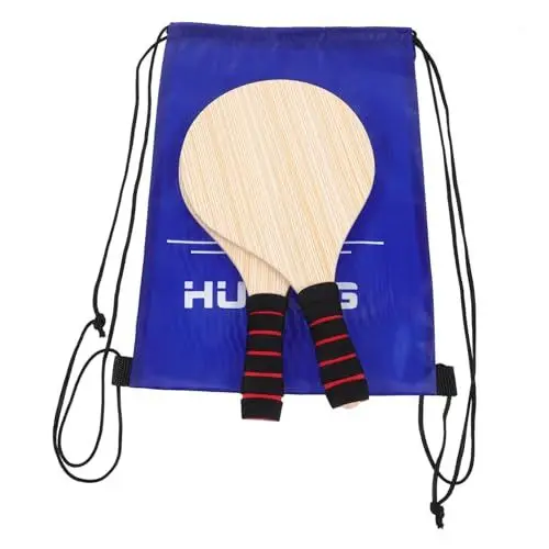 Produktbild: Yardwe 1 Satz Cricket-Brett Badminton-Holzschläger Spielzeug tischtenniskellen Tisch Tennis schleger Badmintonschläger für Anfänger Strandballschläger fest Tasche Tischtennisschläger Kind