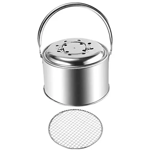 Produktbild: Yardwe 1 Satz Grill Feuerofen Picknickkocher Tragbarer Holzkohlebrenner Holzbefeuerte Campingöfen Tragbarer Campingkocher Holzkohlebecken Rostfreier Stahl Tee Herd Tee Kochen Handlich