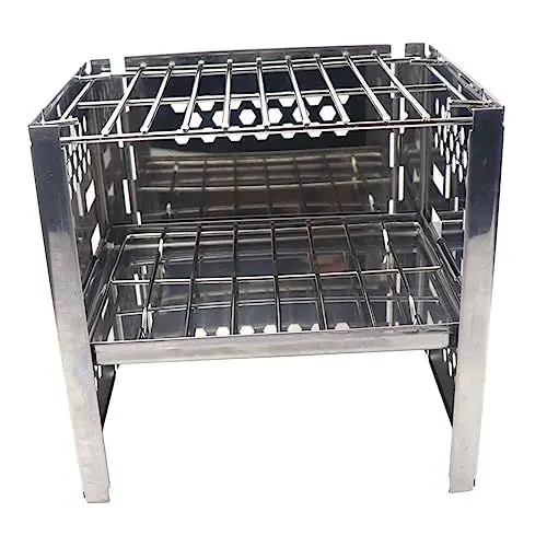 Produktbild: Yardwe 1 Satz Heizofen Grill Verstellbarer Grillrost Elektrisch Campinggrill Grill Im Freien Holzkohle-smoker-grill Grillofen Im Freien Flachgrills Elektrogrill Rostfreier Stahl Faltbar