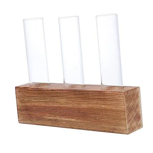 Produktbild: Yardwe 1 Satz Hydroponik-Rack Blumentöpfe Aus Glas Pflanzenvermehrungsset Bausatz Pflanzenterrarien Luftblumenvase Zwiebelpflanze Terrarium Pflanzenterrarium Holz Esstisch Arbeit Knospe