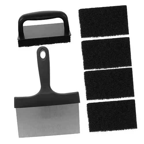 Produktbild: Yardwe 1 Satz Werkzeuge zur Reinigung von Kochfeldern Edelstahlspatel Grillreinigungsschaber reinigungswerkzeuge cleaning tool edelstahl grillbürste Grillrost Schaber Reinigungsbürste pp