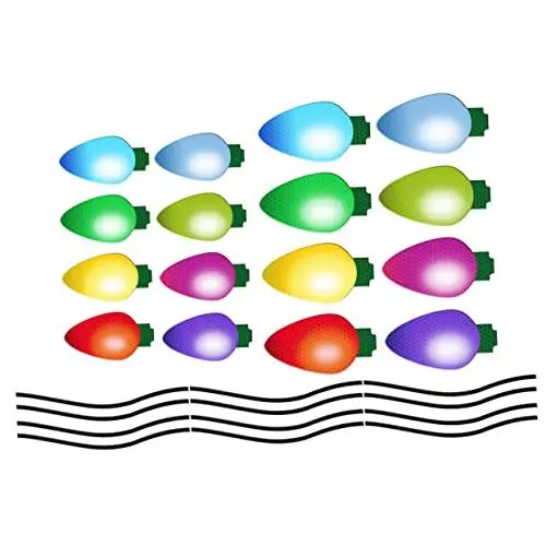 Produktbild: Yardwe 1 Set Glühbirne Reflektierende Aufkleber Auto Magnetaufkleber Magnetische Weihnachtsbeleuchtung Für Auto Garagentor Magnete Dekoration Magnetische Weihnachtsdekoration Für