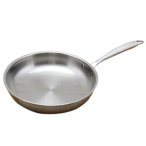 Produktbild: Yardwe 1 Stk Antihaftpfanne Aus Edelstahl Kupferpfannen Pfanne Aus Kohlenstoffstahl Omelettpfanne Kleines Braten Herdplatte Pfannengriff Für Die Küche Keine Dämpfe Edelstahl 304 Spaghetti