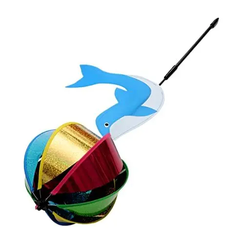 Produktbild: Yardwe 1 Stück Liefert Spielzeug Im Freien Zum Drehen Schöner Delphin Windmühle Windrad 3D Weihnachten Kinder Windspinner Outdoor Garten Windmühle Spielzeug Kopf Der Ball Rasen Glasfaser