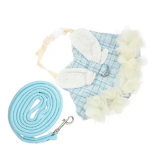 Produktbild: Yardwe 1satz Kaninchen Geschirr Mit Leine Verstellbare Bunny Weste Für Haustiere Stilvolle Kleidung Für Hasen Für Und Fototermine Aus Hochwertigem Baumwollmaterial