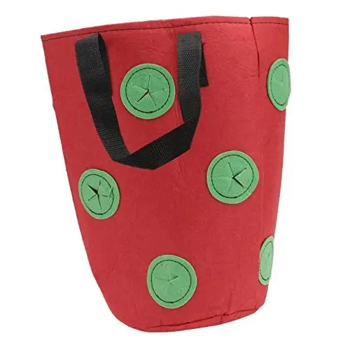 Produktbild: Yardwe Erdbeerpflanzenstütze 1 Stück 13 Löcher Pflanzzubehör Leicht Atmungsaktiv Pflanzbeutel Rot 20 X 35 cm 3 Gallonen
